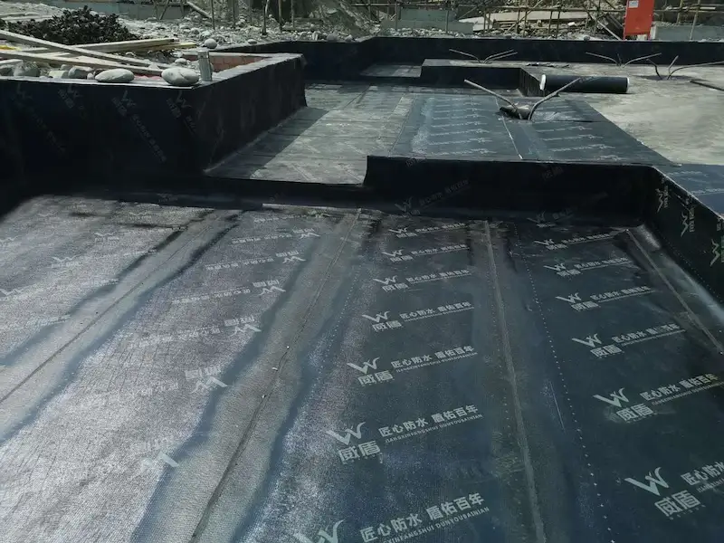 Self-adhesive bitumen membrane installed on a basement project in Vietnam